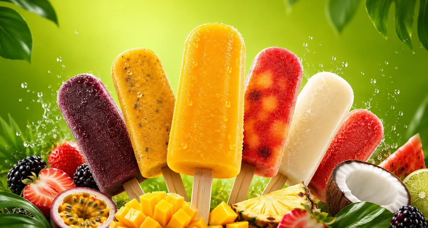 Paletas Frutoso de distintos sabores, hechas con fruta real